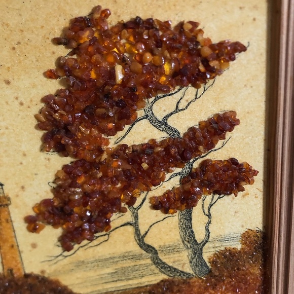 Vtg Baltic Amber Tree Art Framed - Picture 4 of 11